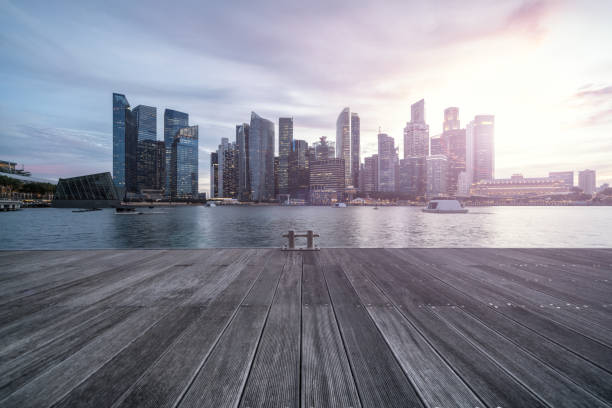 istock Singapore business city sunset 878022736
