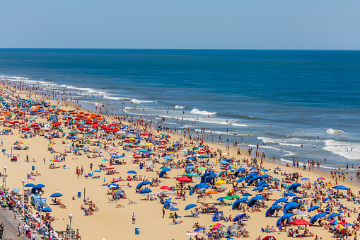 Beach full of people