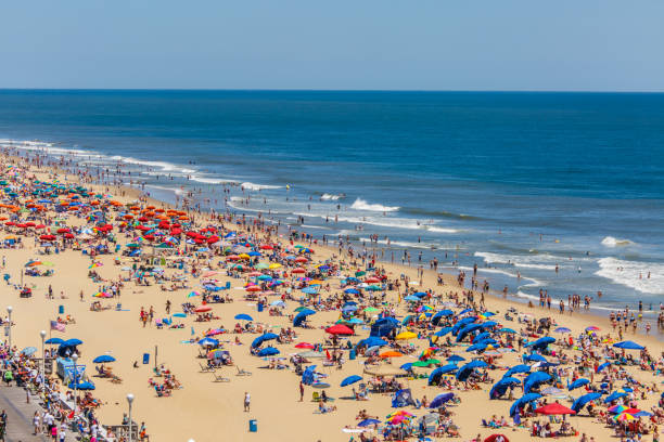 Beach Beach full of people crowded beach stock pictures, royalty-free photos & images