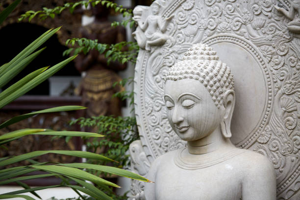 istock Buddha statue, outdoor in Thai temple 878055446