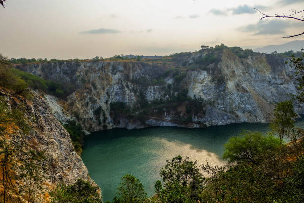 istock Abandon mine become natural lake 878059526