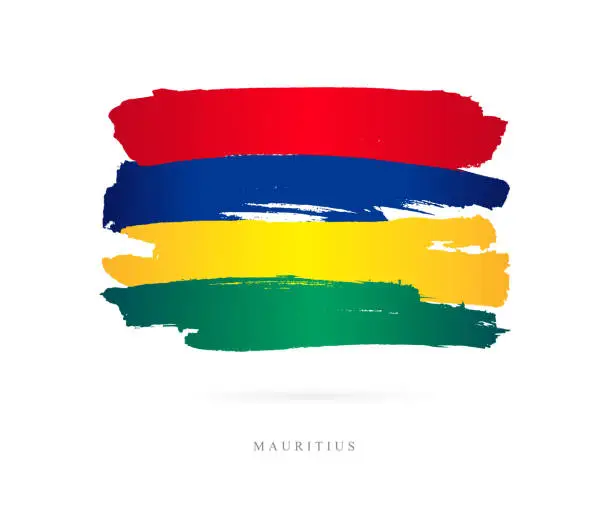 Vector illustration of Flag of Mauritius. Vector illustration
