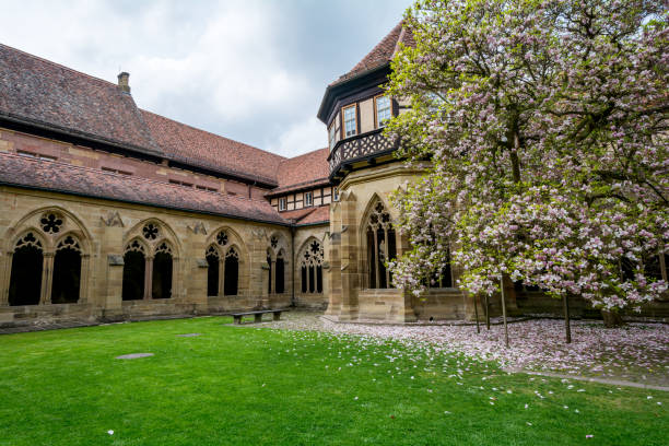 Maulbronn, Germany - April 14, 2017: Monestary Maulbronn from inside with the  cloister
