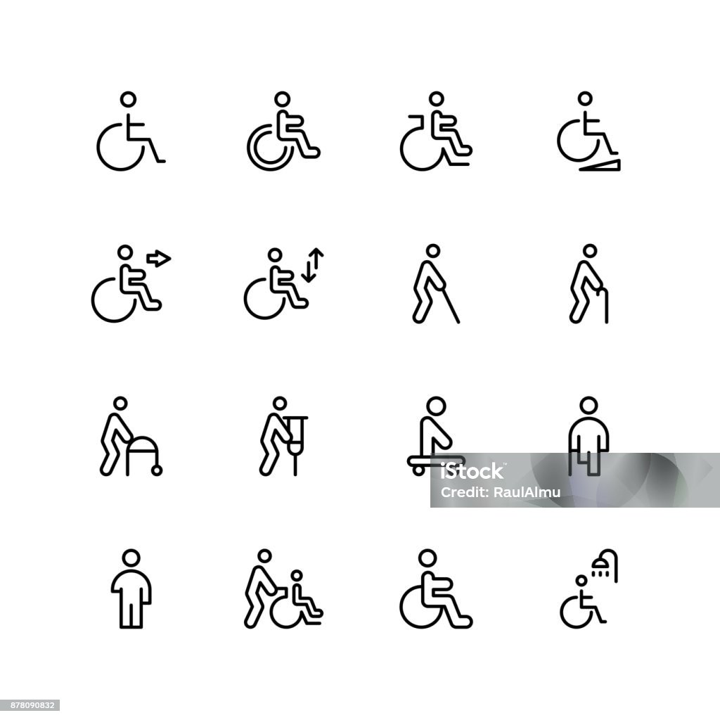 Icona piatta disabilitata - arte vettoriale royalty-free di Icona