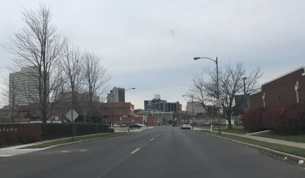 istock Empty downtown at Sunday noon no people 878090920