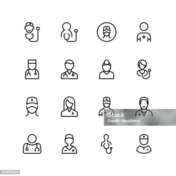 Doctor Line Icon Stock Illustration - Download Image Now - Icon Symbol, Doctor, Surgeon