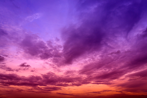 Colorful Sky And Cloud In Twilight Background Stock Photo - Download Image  Now - Purple, Sky, Sunset - iStock