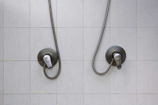 istock Drops water on outdoor the shower valve handle for swimming pool 878093742