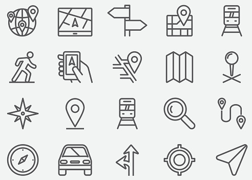 Navigation GPS Line Icons