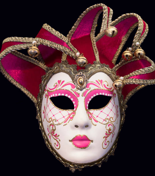 istock Original venetian mask isolated on black background. 878125076
