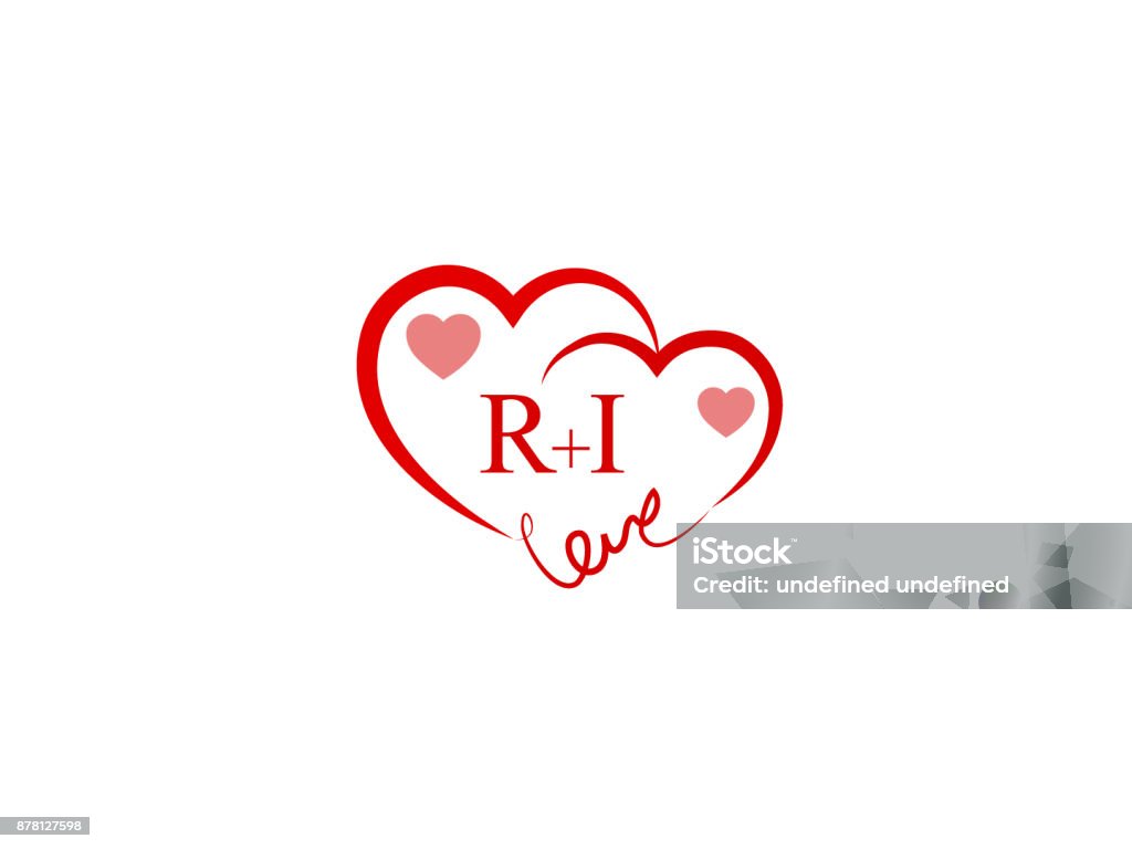 Ri Initial Wedding Invitation Love Template Vector Stock ...