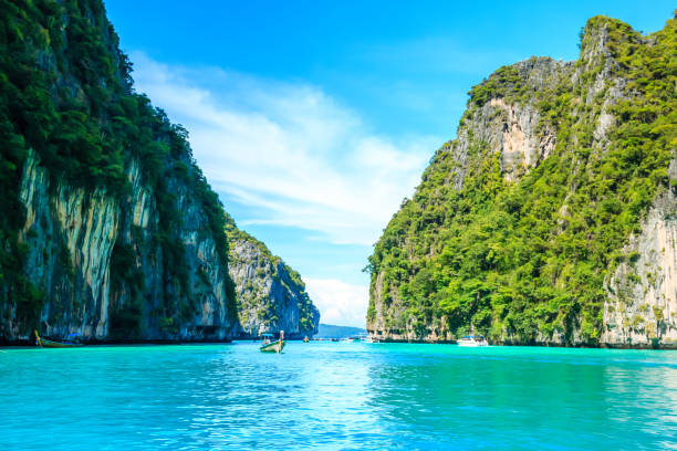 istock Boat in MAYA Bay Phi Phi Islands Andaman sea  Krabi Thailand. 878137304