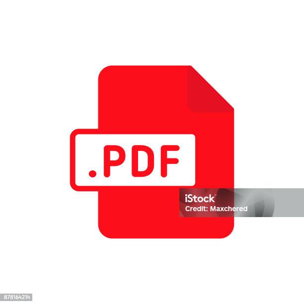 Document File Type Flat Pdf Stock Illustration - Download Image Now - Icon Symbol, Border - Frame, Color Image