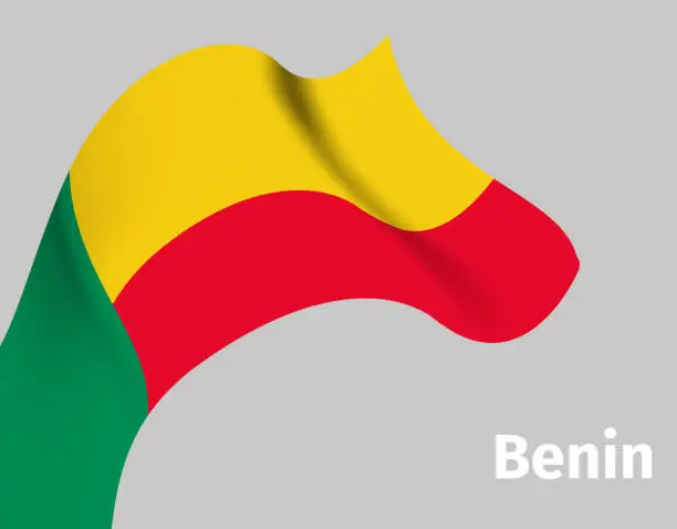 Vector illustration of Background with Benin wavy flag