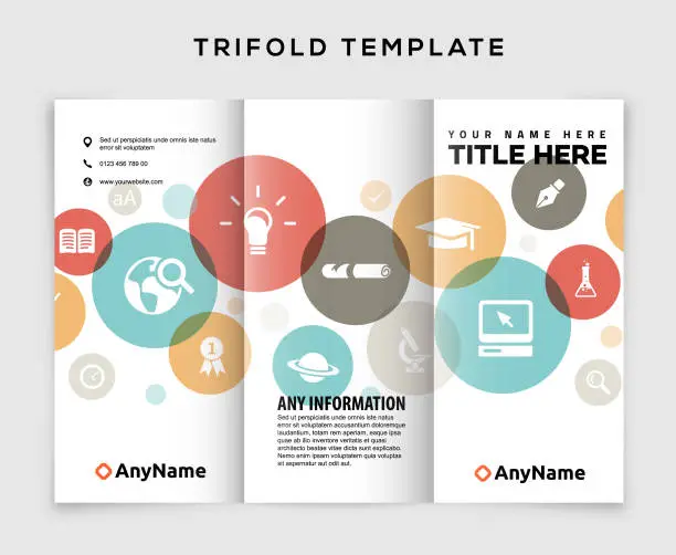 Vector illustration of Trifold design on education