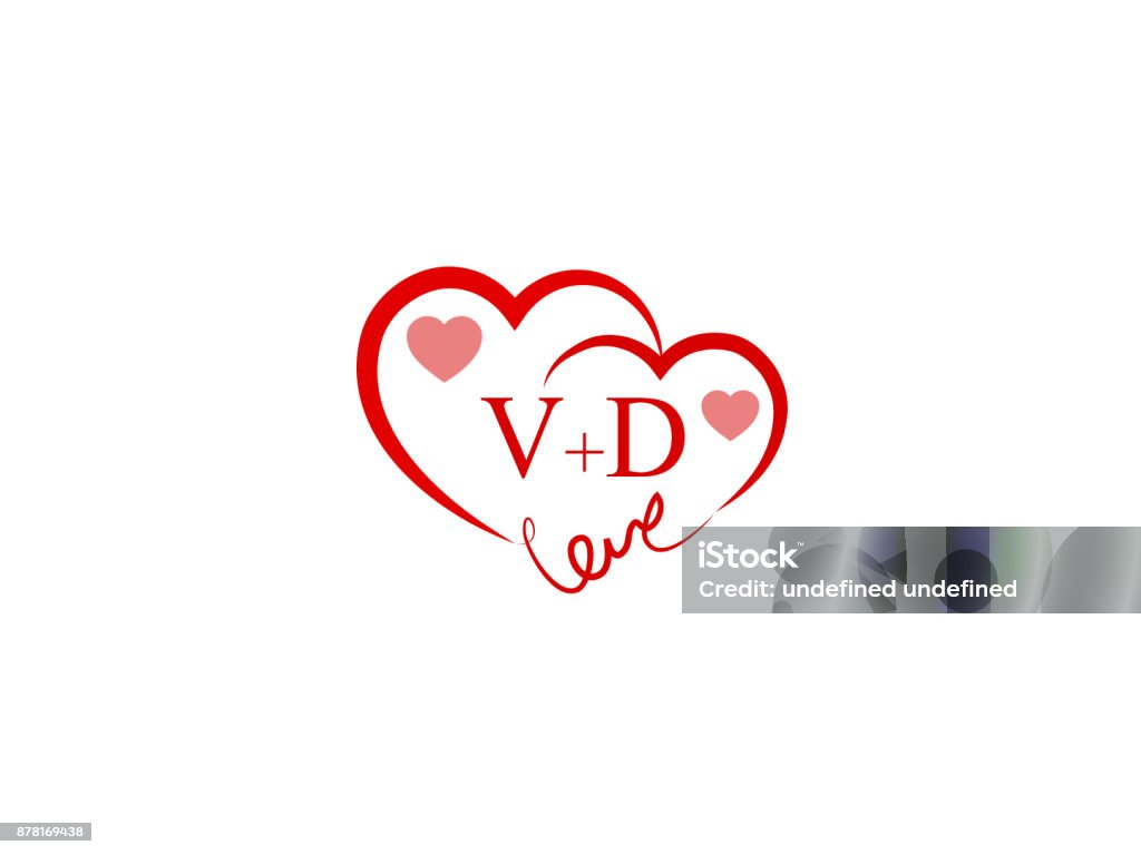 VD Initial wedding invitation, love icon template vector Abstract stock vector