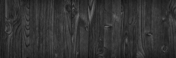 istock Wooden texture, black wood panel as background 878169836