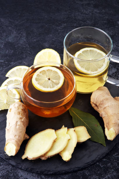 istock Ginger tea in a glass for flu cold winter days 878170006