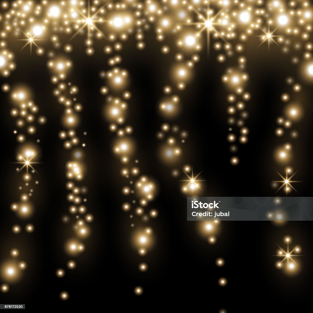Falling Star Color Falling Stars Effect Sparkling Stardust Golden Color Stock Illustration ...