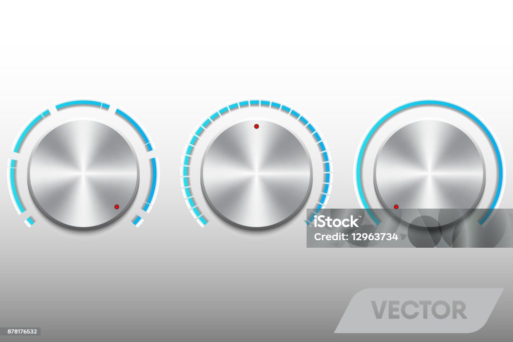 Volume Button Visual Realistic Volume Buttons And Scale Control Vector Illustration Stock ...