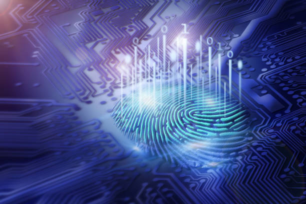 istock digital fingerprint on motherboard backgrounds, digital security and access concepts 878178866