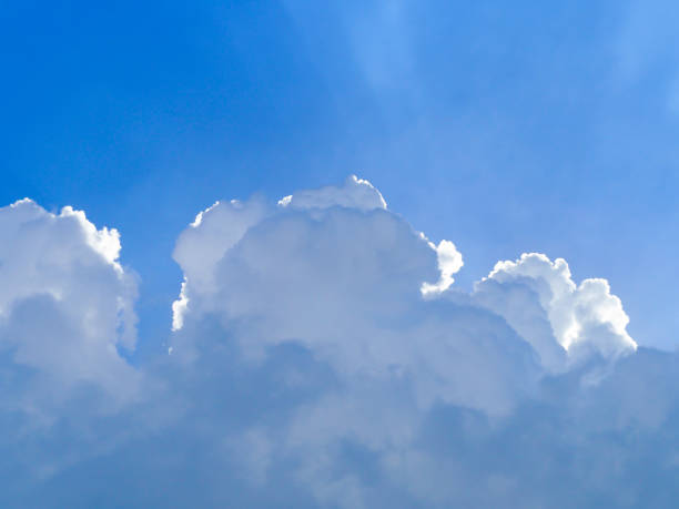 istock Beautiful the white cloud with sunrise before rain coming. 878180208