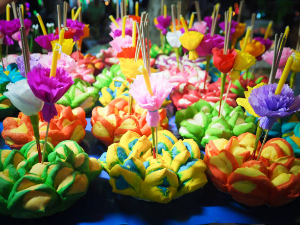 istock Close up beautiful of Krathong abstract background. 878180834