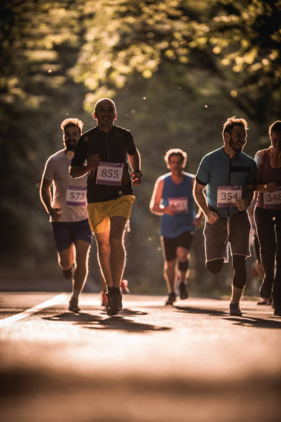 istock Road running race through nature! 878189686