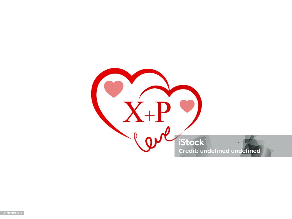 XP Initial love template logo XP Initial wedding invitation, love template vector Abstract stock vector