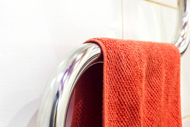 istock Modern bathroom towel dryer . 878215494