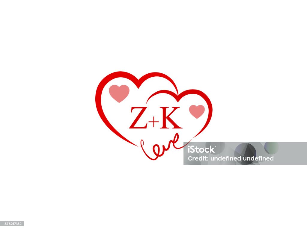 Zk Initial Love Logo Template Vector Stock Illustration - Download ...
