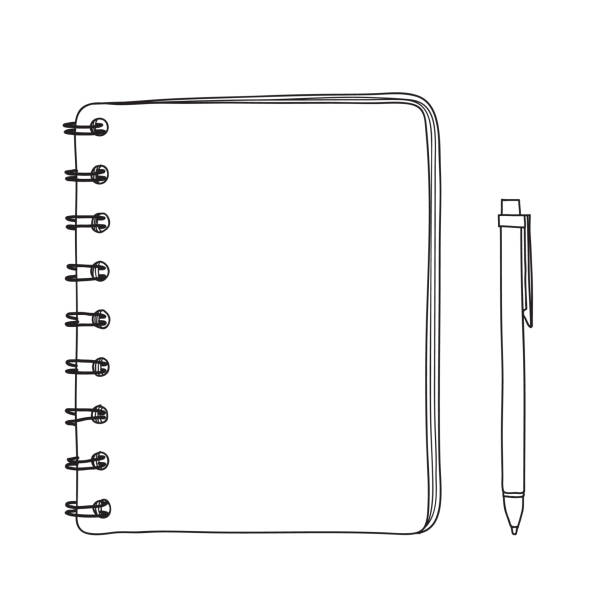 Carnet Et Stylo Dessinés À La Main Line Art Illustration Vectorielle  Vecteurs libres de droits et plus d'images vectorielles de Dessin - iStock