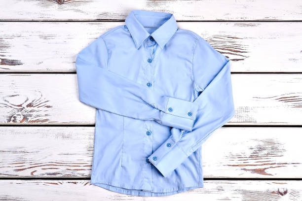 istock Light blue shirt with long sleeves. 878235100