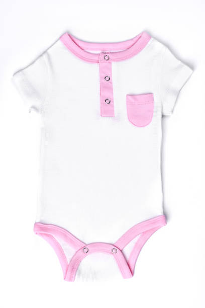istock Infant girls organic cotton bodysuit. 878238486