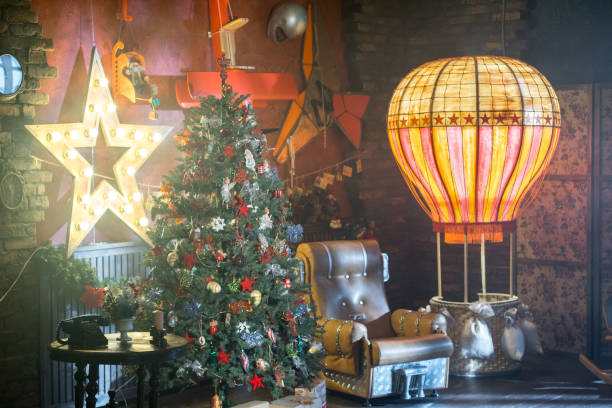 istock Christmas Decor at Retro and Aviation Style 878238886
