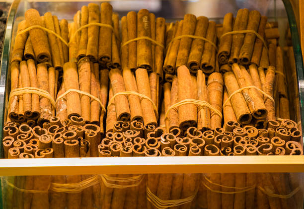 istock Bundles of Cinnamon sticks in stock 878239392