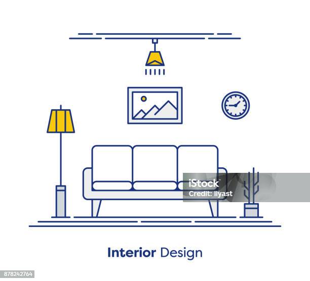 Interior Design Concept Stock Illustration - Download Image Now - Icon Symbol, Indoors, Domestic Room