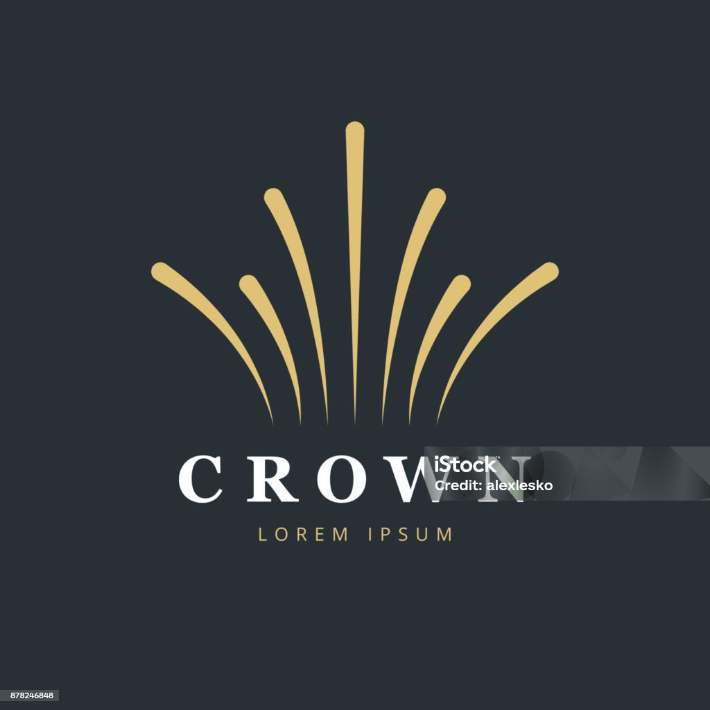 Crown fireworks icon design. Creative abstract icon vector template. Logo stock vector