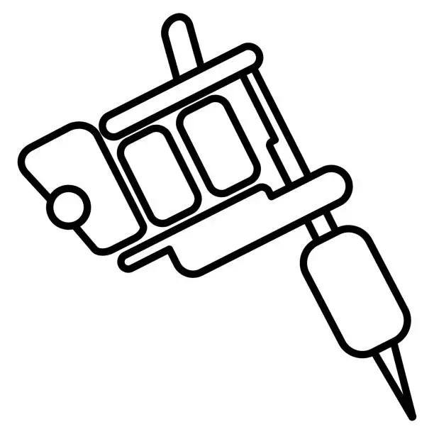 Vector illustration of tattoo machine icon on white background