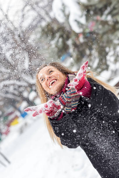 istock Young woman enjoying winter 878269086
