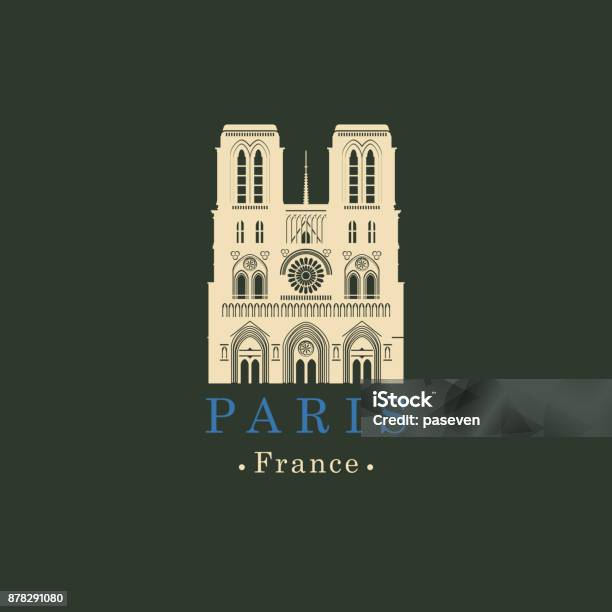 The Cathedral Of Notre Dame De Paris France Stock Illustration - Download Image Now - Notre Dame de Paris, France, Monument