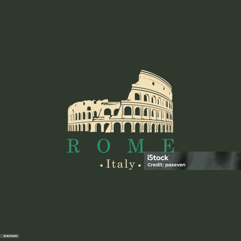Banner mit antiken Amphitheater Kolosseum in Rom - Lizenzfrei Rom - Italien Vektorgrafik