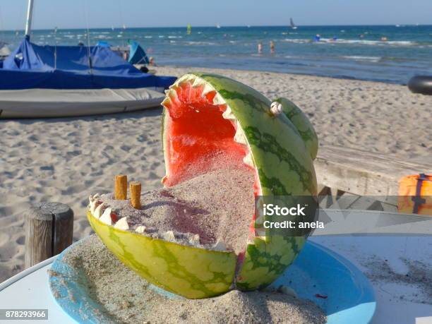 Ecofreundliche Lustige Aschenbecher Für Den Strand Hergestellt Aus Einem  Ausgehöhlten Wassermelone Stockfoto und mehr Bilder von Aschenbecher -  iStock