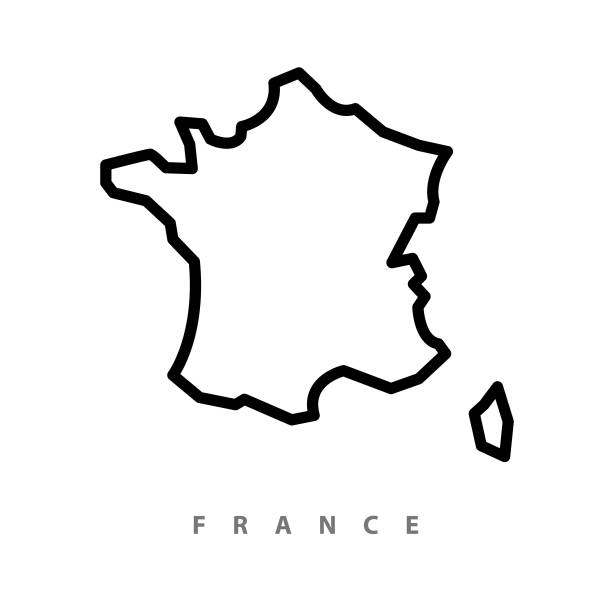 フランス地図イラスト ベクターアートイラスト