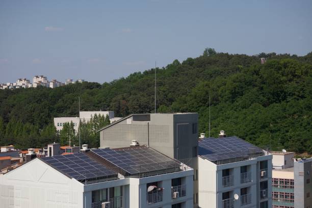 istock Apartment in South Korea with solar panels 878321328