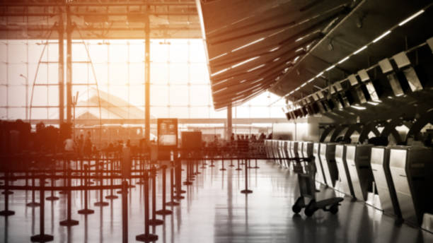 istock Abstract blurred passengers at the airport.travel concept 878321786