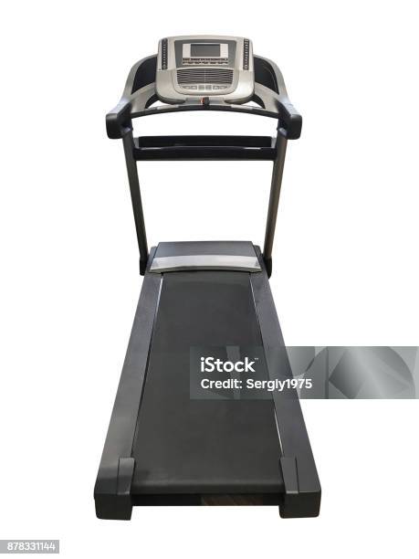 Treadmill Isolated On White Background Stock Photo - Download Image Now - Treadmill, White Color, Activity