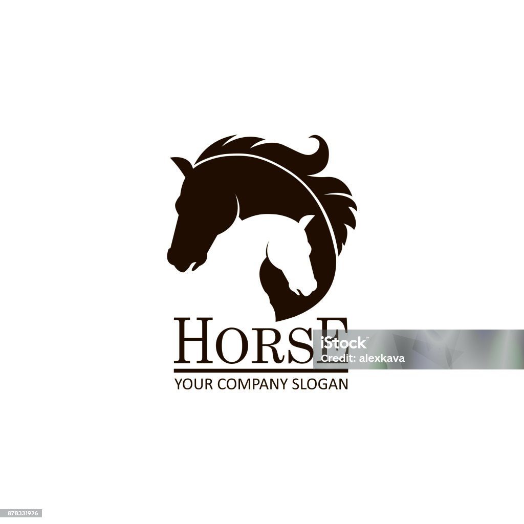 emblem of horse head monochrome emblem of horse head on white background Horse stock vector