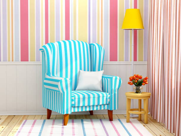 istock armchair in striped cream interior 878334924