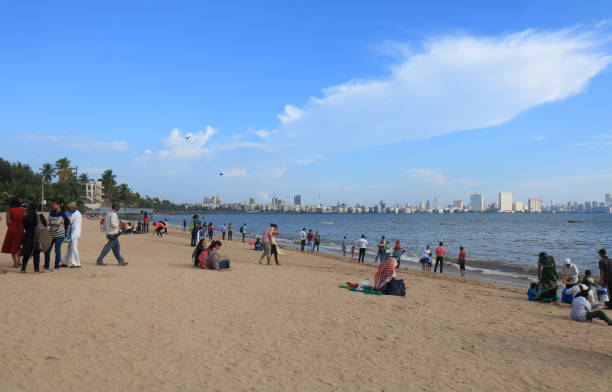 Chowpatty beach Mumbai India stock photo